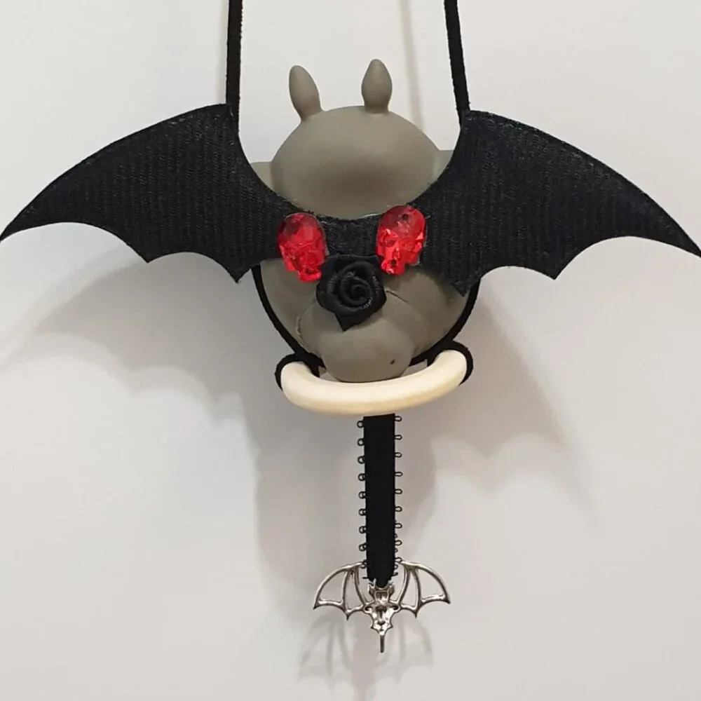 Totoro Gothic Bat Hanger Car Ornament Charm Wall Door Decor Halloween Accessory